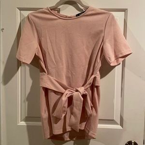 Pink blouse with tie front